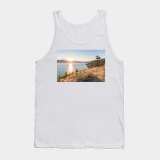 Sunset Over Mountains and Okanagan Lake in Summer Tank Top